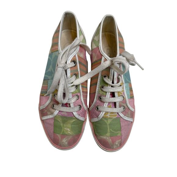 Coach Shoes - Coach Patchwork Dawnell Pastel Lace Up Sneakers Sz 6.5M Women’s Colorful